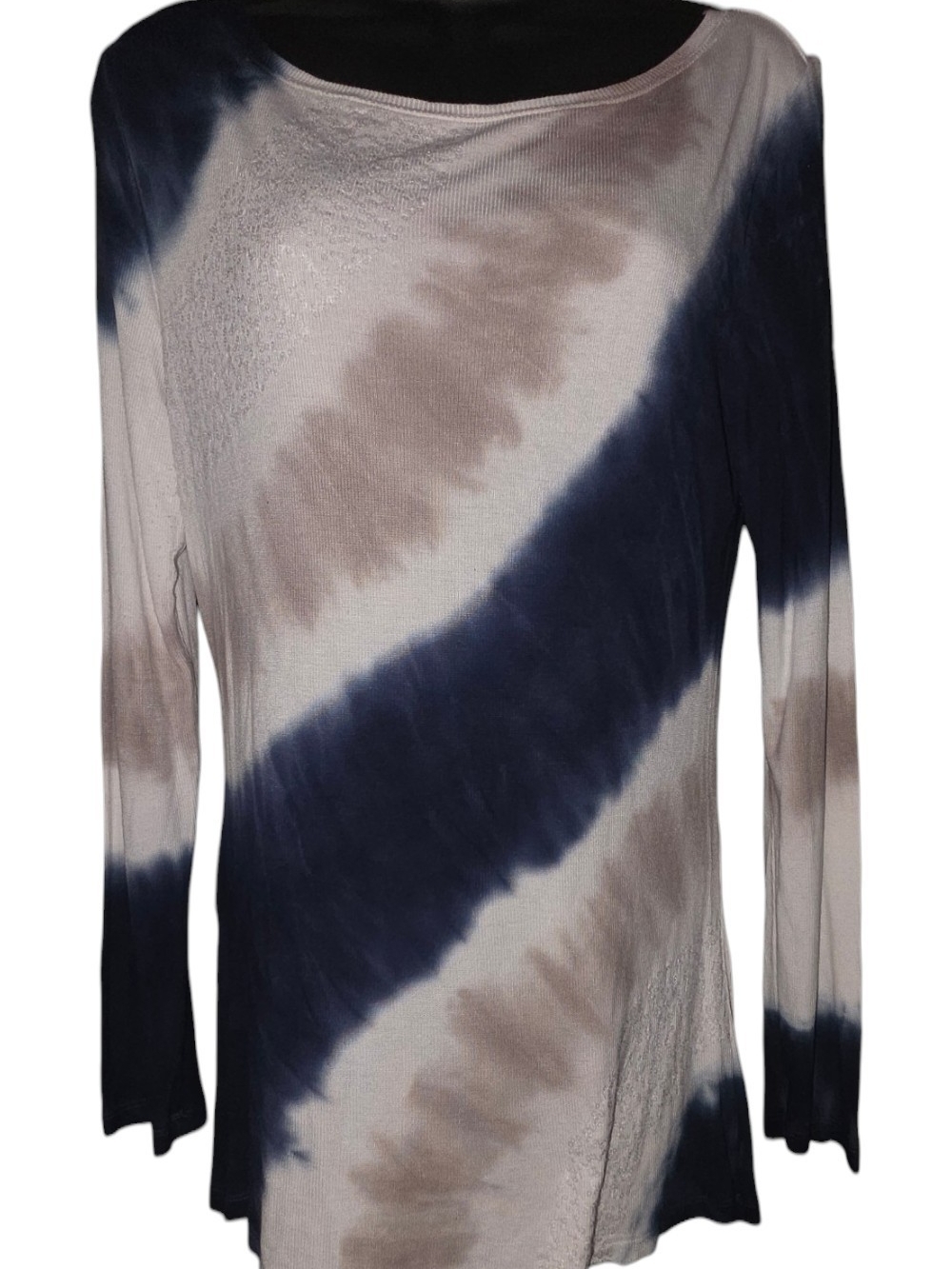 INC International Concepts Tie-Dye Boatneck Long Sleeve Knit Top - XL